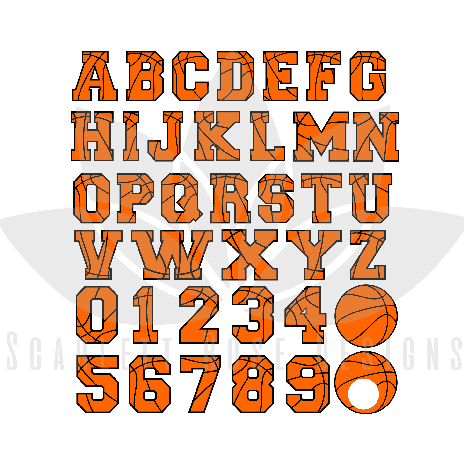 basketball numbers font