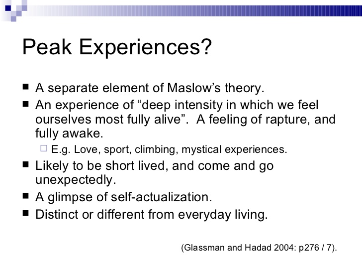 maslow peak experience pdf